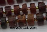 CRB506 15.5 inches 6*10mm tyre orange garnet beads wholesale