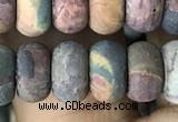 CRB5062 15.5 inches 5*8mm rondelle matte picasso jasper beads