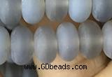 CRB5065 15.5 inches 5*8mm rondelle matte grey agate beads wholesale