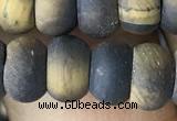 CRB5074 15.5 inches 5*8mm rondelle matte yellow tiger eye beads