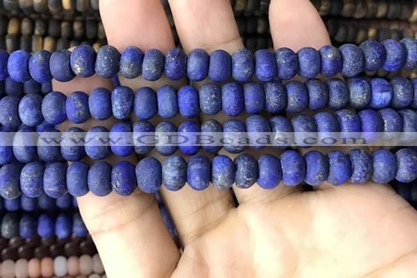 CRB5075 15.5 inches 5*8mm rondelle matte lapis lazuli beads wholesale