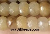 CRB5103 15.5 inches 4*6mm faceted rondelle yellow aventurine beads