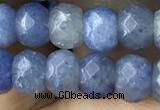 CRB5106 15.5 inches 4*6mm faceted rondelle blue aventurine beads