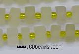 CRB518 15.5 inches 5*8mm tyre matte lemon quartz beads