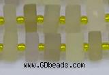 CRB519 15.5 inches 6*10mm tyre matte lemon quartz beads