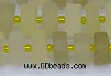 CRB520 15.5 inches 6*12mm tyre matte lemon quartz beads