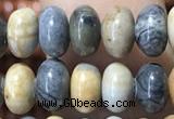 CRB5308 15.5 inches 4*6mm rondelle black picasso jasper beads