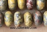 CRB5335 15.5 inches 5*8mm rondelle leopard skin jasper beads