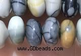 CRB5340 15.5 inches 5*8mm rondelle picasso jasper beads