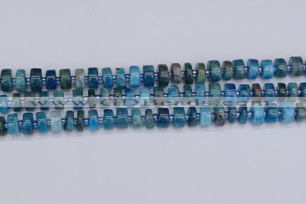 CRB537 15.5 inches 6*10mm tyre apatite gemstone beads wholesale