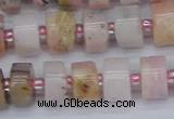 CRB543 15.5 inches 6*10mm tyre natural pink opal gemstone beads