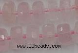 CRB557 15.5 inches 6*10mm faceted rondelle rose quartz beads