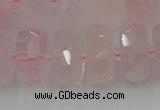 CRB560 15.5 inches 8*16mm faceted rondelle rose quartz beads