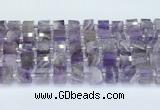 CRB5604 15.5 inches 7mm - 8mm faceted tyre amethyst beads