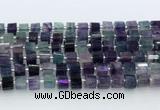 CRB5605 15.5 inches 7mm - 8mm faceted tyre fluorite beads