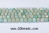 CRB5608 15.5 inches 7mm - 8mm faceted tyre amazonite beads