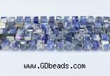 CRB5609 15.5 inches 7mm - 8mm faceted tyre sodalite beads