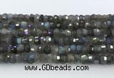 CRB5620 15.5 inches 4*7mm - 5*8mm faceted rondelle labradorite beads