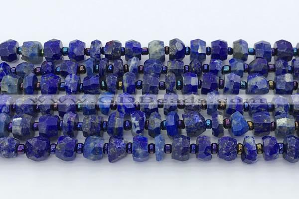 CRB5628 15.5 inches 5*7mm - 7*8mm faceted rondelle lapis lazuli beads