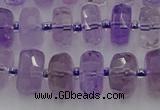 CRB565 15.5 inches 6*10mm faceted rondelle amethyst beads