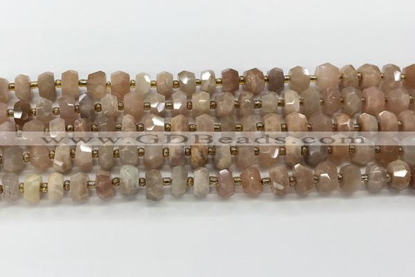 CRB5651 15.5 inches 5*8mm-6*10mm faceted rondelle moonstone beads wholesale