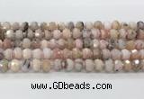 CRB5653 15.5 inches 5*8mm-6*10mm faceted rondelle pink opal beads wholesale