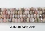 CRB5659 15.5 inches 7*11mm-9*13mm faceted rondelle pink opal beads wholesale