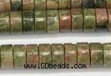 CRB5682 15 inches 4*6mm heishi unakite beads wholesale