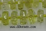 CRB573 15.5 inches 6*10mm faceted rondelle lemon quartz beads