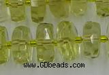 CRB575 15.5 inches 8*14mm faceted rondelle lemon quartz beads