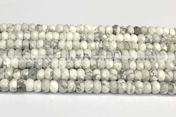 CRB5790 15 inches 4*6mm, 5*8mm faceted rondelle white howlite beads