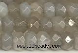 CRB5794 15 inches 4*6mm, 5*8mm faceted rondelle grey agate beads