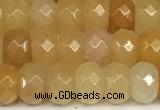 CRB5800 15 inches 4*6mm, 5*8mm, 6*10mm faceted rondelle Yellow aventurine jade beads