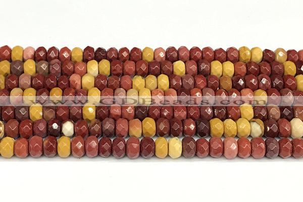 CRB5805 15 inches 4*6mm, 5*8mm, 6*10mm faceted rondelle mookaite beads