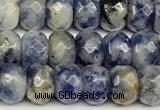 CRB5812 15 inches 4*6mm, 5*8mm faceted rondelle blue spot stone beads