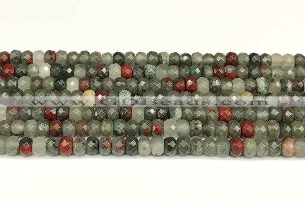 CRB5821 15 inches 4*6mm, 5*8mm, 6*10mm faceted rondelle blood jasper beads