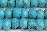 CRB5828 15 inches 4*6mm, 5*8mm faceted rondelle imitation turquoise beads