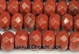 CRB5830 15 inches 4*6mm, 5*8mm faceted rondelle red jasper beads