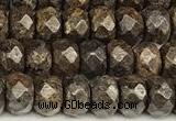 CRB5832 15 inches 4*6mm, 5*8mm, 6*10mm faceted rondelle bronzite beads