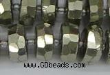 CRB600 15.5 inches 8*16mm faceted rondelle pyrite beads