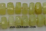 CRB605 15.5 inches 6*10mm faceted rondelle yellow opal beads