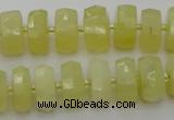 CRB607 15.5 inches 8*14mm faceted rondelle yellow opal beads