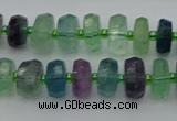 CRB614 15.5 inches 6*10mm faceted rondelle fluorite beads