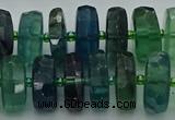 CRB618 15.5 inches 8*18mm faceted rondelle fluorite beads