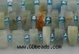 CRB645 15.5 inches 5*8mm tyre aquamarine gemstone beads