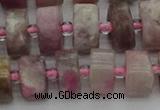 CRB659 15.5 inches 6*12mm tyre pink tourmaline gemstone beads