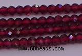 CRB704 15.5 inches 2*3mm faceted rondelle red garnet beads