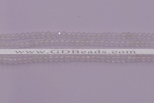 CRB709 15.5 inches 3*4mm faceted rondelle white crystal beads