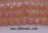 CRB714 15.5 inches 3*4mm faceted rondelle peach moonstone beads