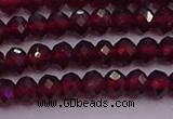 CRB718 15.5 inches 3*4mm faceted rondelle red garnet beads